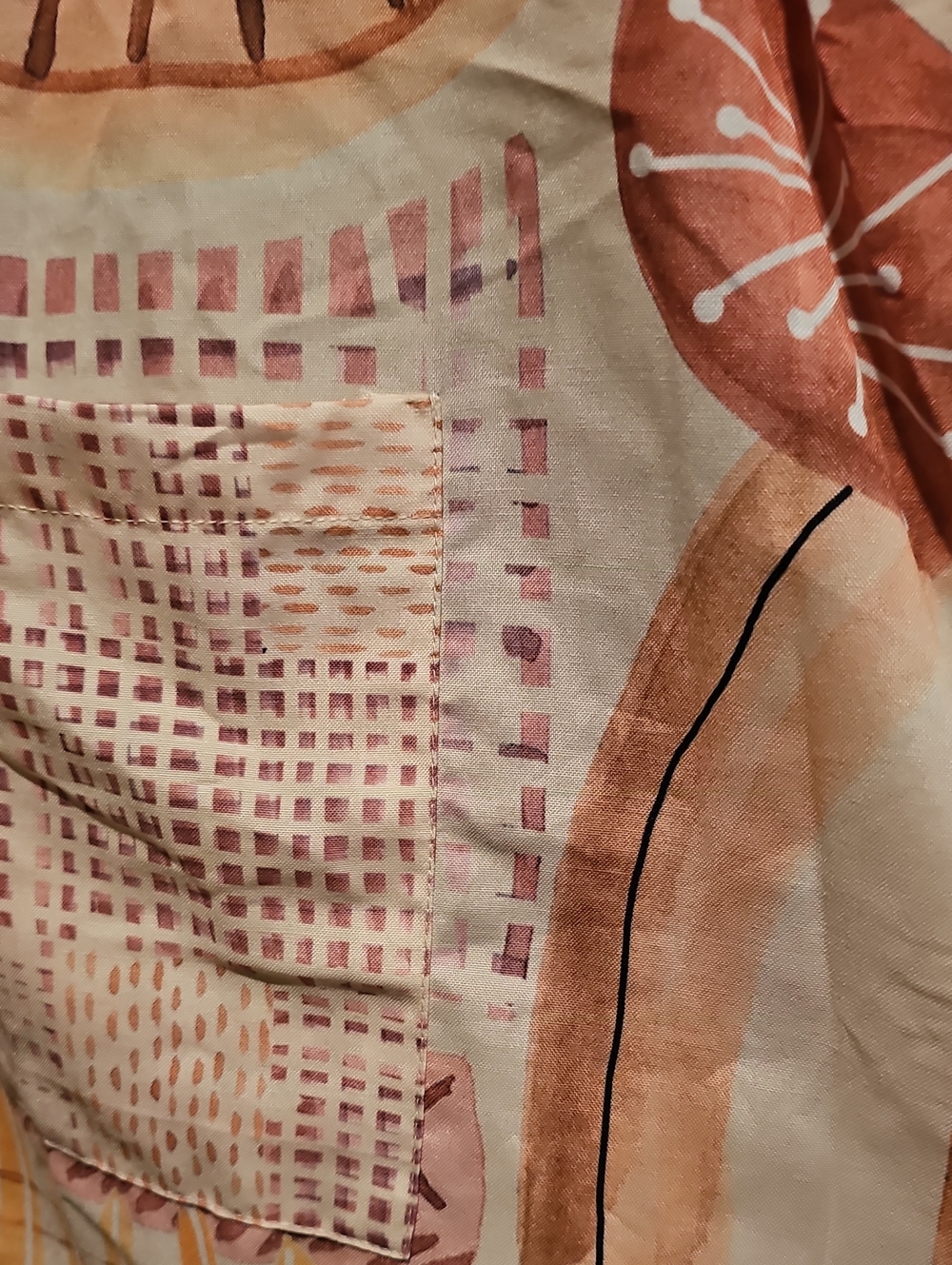 World Market Pajamas Kimono Wrap Cover Up No Tie Cream Peach Pink One Size New - Picture 4 of 10